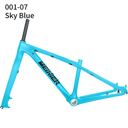 26 Inch T1000 Carbon Fiber MTB Hardtail Frame with Straight Tube Rigid Fork Disc Frameset 135x9mm Hub Lightweight Durable