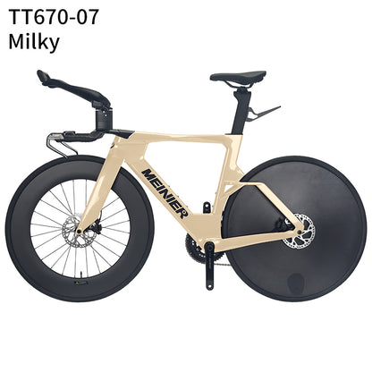 Carbon Fiber TT Bike with 2x12S L-TWOO ER9 and Shimano105 R7000 Crankset Full Carbon Fiber Disc Wheel Triathlon Road Bike for Racing