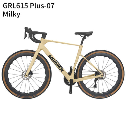 GRL615 Plus Full Carbon Gravel Road Bike 105 R7170 Di2 2x12S Full Internal Cable Routing Carbon Fiber Frame All Road Bicycle