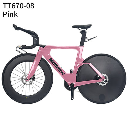 Carbon Fiber TT Bike with 2x12S L-TWOO ER9 and Shimano105 R7000 Crankset Full Carbon Fiber Disc Wheel Triathlon Road Bike for Racing