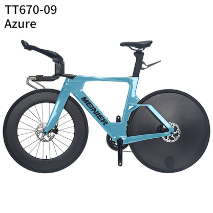 Carbon Fiber TT Bike with 2x12S L-TWOO ER9 and Shimano105 R7000 Crankset Full Carbon Fiber Disc Wheel Triathlon Road Bike for Racing