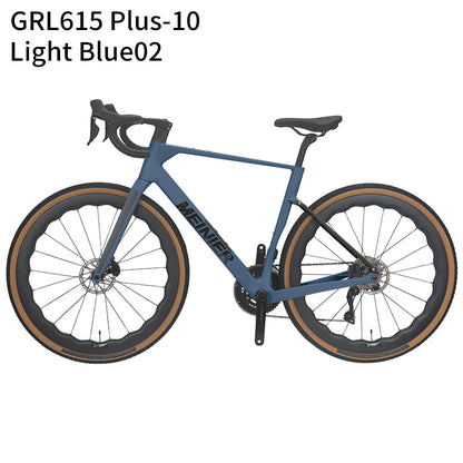 GRL615 Plus Full Carbon Gravel Road Bike 105 R7170 Di2 2x12S Full Internal Cable Routing Carbon Fiber Frame All Road Bicycle