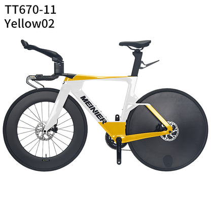 Carbon Fiber TT Bike with 2x12S L-TWOO ER9 and Shimano105 R7000 Crankset Full Carbon Fiber Disc Wheel Triathlon Road Bike for Racing