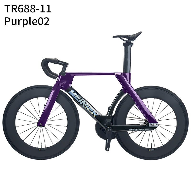 MEINIER TR688 Carbon Fiber Fixed Gear Bike 58T Crank Single Speed Track Bicycle 700C Lightweight Comfortable 3D Saddle