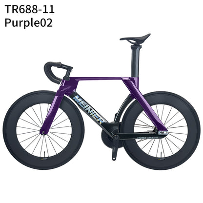 MEINIER TR688 Carbon Fiber Fixed Gear Bike 58T Crank Single Speed Track Bicycle 700C Lightweight Comfortable 3D Saddle