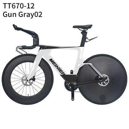 Carbon Fiber TT Bike with 2x12S L-TWOO ER9 and Shimano105 R7000 Crankset Full Carbon Fiber Disc Wheel Triathlon Road Bike for Racing