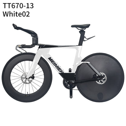 Carbon Fiber TT Bike with 2x12S L-TWOO ER9 and Shimano105 R7000 Crankset Full Carbon Fiber Disc Wheel Triathlon Road Bike for Racing
