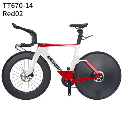 Carbon Fiber TT Bike with 2x12S L-TWOO ER9 and Shimano105 R7000 Crankset Full Carbon Fiber Disc Wheel Triathlon Road Bike for Racing