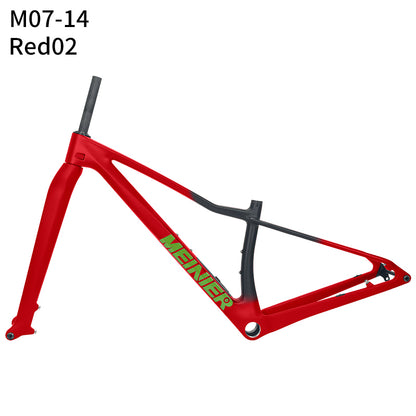 MEINIER M07 Carbon MTB Frame with Rigid Fork Disc Tool Box UDH Internal Cable Routing Hardtail Frame 32er