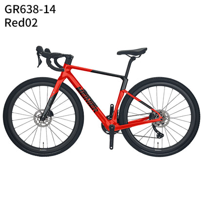 MEINIER Carbon Fiber Gravel Bike GRX BR600 2X11S Hydraulic Disc Brake Gravel Road Bike for Bikepacking and Longer Journeys