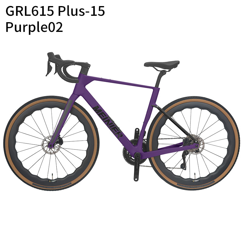 GRL615 Plus Full Carbon Gravel Road Bike 105 R7170 Di2 2x12S Full Internal Cable Routing Carbon Fiber Frame All Road Bicycle