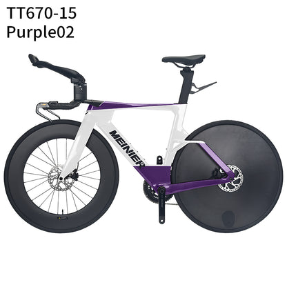 Carbon Fiber TT Bike with 2x12S L-TWOO ER9 and Shimano105 R7000 Crankset Full Carbon Fiber Disc Wheel Triathlon Road Bike for Racing