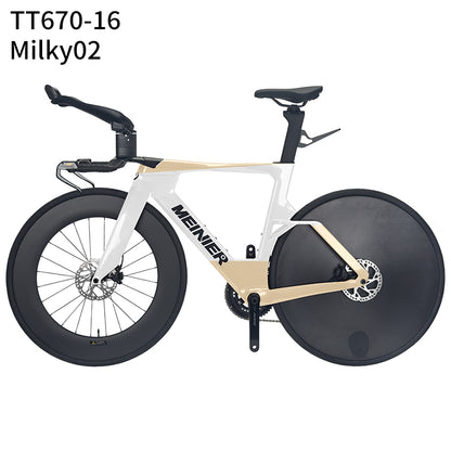 Carbon Fiber TT Bike with 2x12S L-TWOO ER9 and Shimano105 R7000 Crankset Full Carbon Fiber Disc Wheel Triathlon Road Bike for Racing