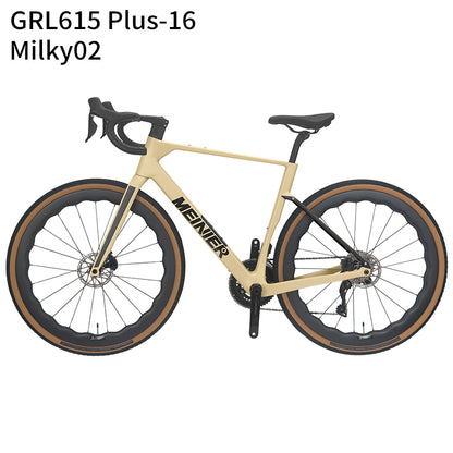 GRL615 Plus Full Carbon Gravel Road Bike 105 R7170 Di2 2x12S Full Internal Cable Routing Carbon Fiber Frame All Road Bicycle