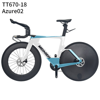 Carbon Fiber TT Bike with 2x12S L-TWOO ER9 and Shimano105 R7000 Crankset Full Carbon Fiber Disc Wheel Triathlon Road Bike for Racing
