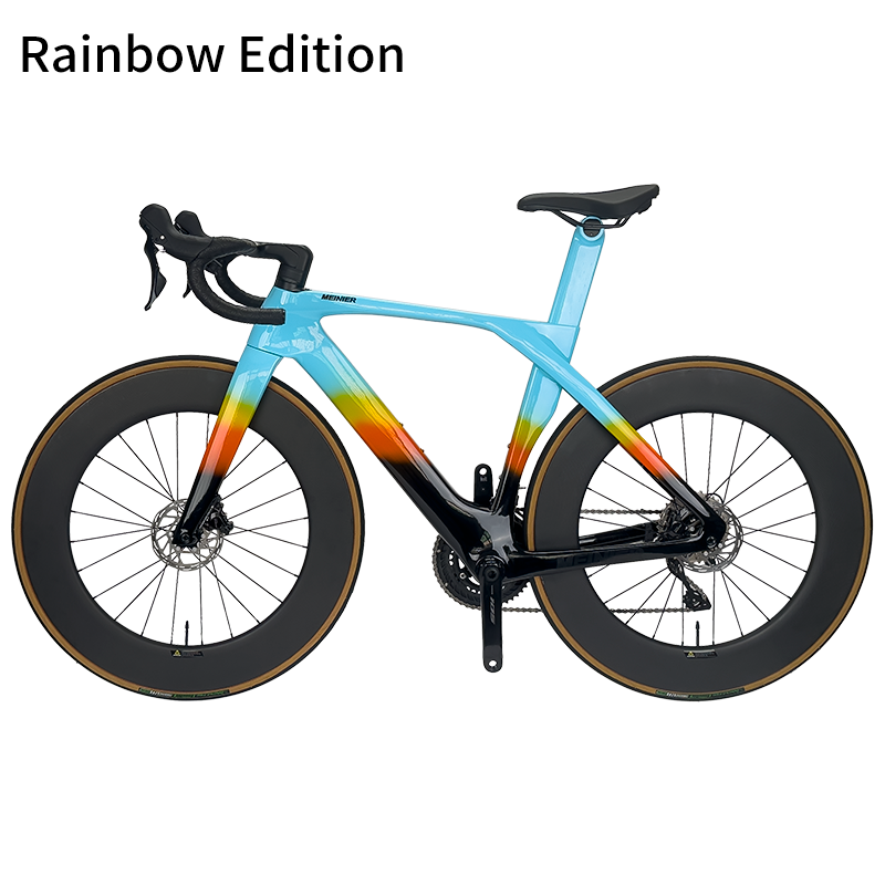 MEINIER Carbon Road Bike Hydraulic Disc Brake 88mm Carbon Wheelset R7120 2x12 Speed Internal Cable Routing Racing Bike