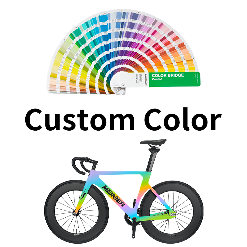 MEINIER 700C Fixed Gear Carbon Track Bike Single Speed Bicycle with Carbon Fiber Wheels 48T Crankeset for Racing