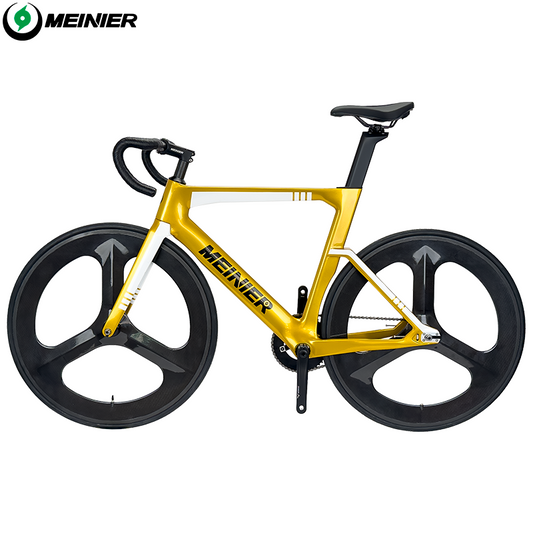 MEINIER TR646 Racing Bike Carbon with 3-spoke Wheels Single Speed Carbon Track Bike Durable for Men and Women