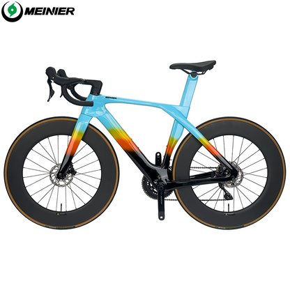 MEINIER Carbon Road Bike Hydraulic Disc Brake 88mm Carbon Wheelset R7120 2x12 Speed Internal Cable Routing Racing Bike