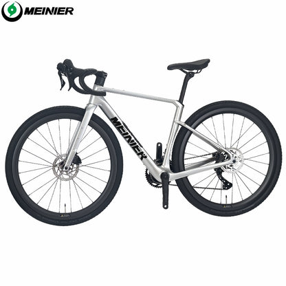 MEINIER Carbon Fiber Gravel Bike GRX BR600 2X11S Hydraulic Disc Brake Gravel Road Bike for Bikepacking and Longer Journeys