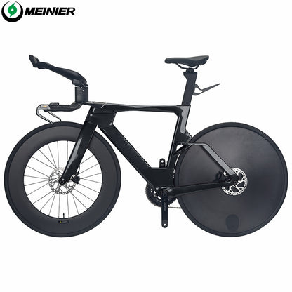 Carbon Fiber TT Bike with 2x12S L-TWOO ER9 and Shimano105 R7000 Crankset Full Carbon Fiber Disc Wheel Triathlon Road Bike for Racing