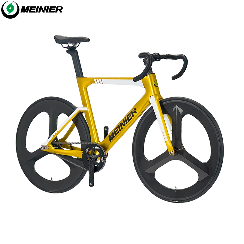 MEINIER TR646 Racing Bike Carbon with 3-spoke Wheels Single Speed Carbon Track Bike Durable for Men and Women