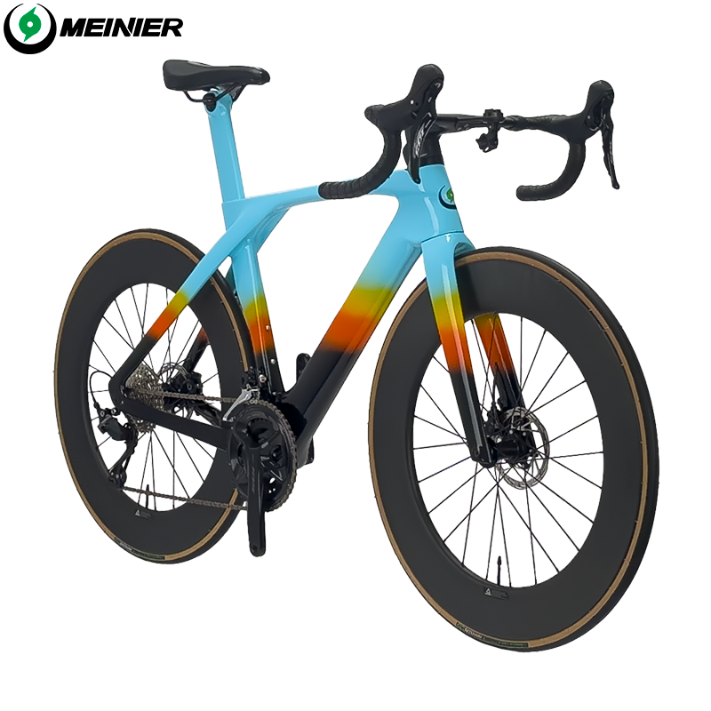 MEINIER Carbon Road Bike Hydraulic Disc Brake 88mm Carbon Wheelset R7120 2x12 Speed Internal Cable Routing Racing Bike