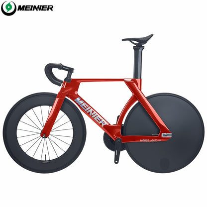 MEINIER TR688 Carbon Fiber Fixed Gear Bike 58T Crank Single Speed Track Bicycle 700C Lightweight Comfortable 3D Saddle