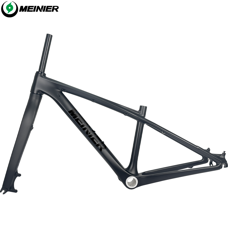 26 Inch T1000 Carbon Fiber MTB Hardtail Frame with Straight Tube Rigid Fork Disc Frameset 135x9mm Hub Lightweight Durable