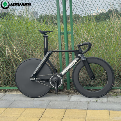 MEINIER TR688 Carbon Fiber Fixed Gear Bike 58T Crank Single Speed Track Bicycle 700C Lightweight Comfortable 3D Saddle