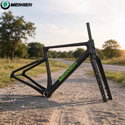 MEINIER GRL32 Carbon Gravel Bike Frame Thru Axle 148x12mm Disc Brake Cyclocross Frame Max 32x2.4 Tires