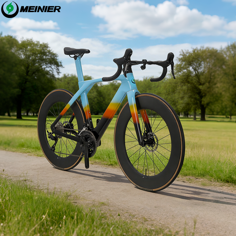 MEINIER Carbon Road Bike Hydraulic Disc Brake 88mm Carbon Wheelset R7120 2x12 Speed Internal Cable Routing Racing Bike