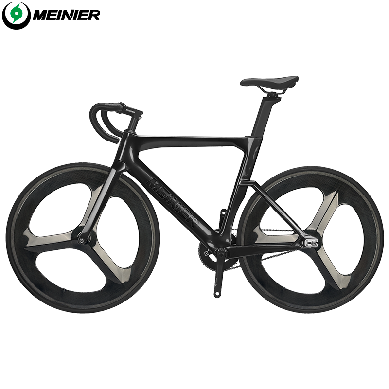 MEINIER TR646 Racing Bike Carbon with 3-spoke Wheels Single Speed Carbon Track Bike Durable for Men and Women